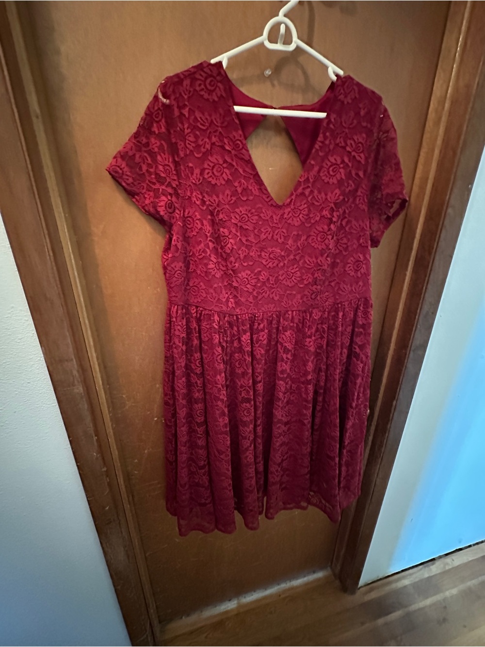 Torrid Wine Lace V-Neck Dress